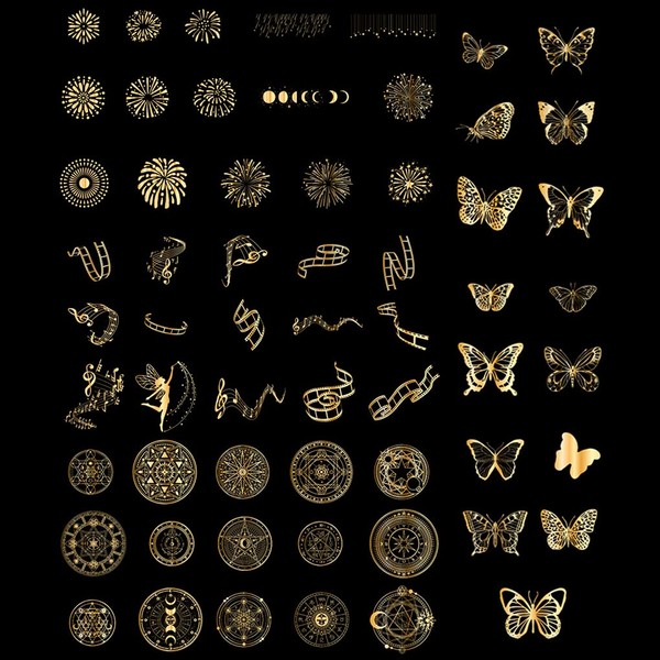 FineInno 180 Sheets Resin Decorative Laser Stickers Shiny Resin Stickers