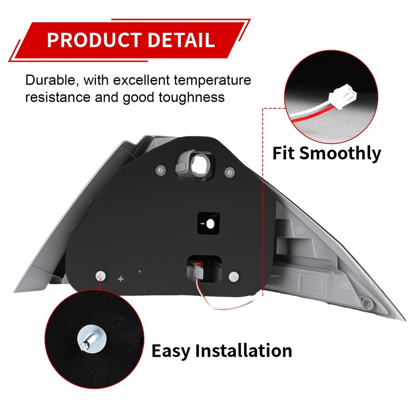A pair of Smoke Taillights with bulbs for Honda 2006-2007