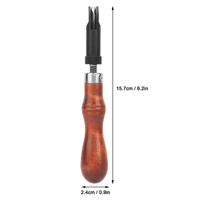 Cunyuer Leather Groover, V Type Leather Edge Bevelers, Adjustable Wood