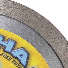 Delta Diamond Piranha Premium 4 Inch Tile Diamond Saw Blade, Continuous Rim, 7/8"-5/8" Arbor, Dry or Wet Cutting Porcelain & Ceramic Tiles (4")
