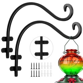 TUOBOUNDARY 15 Inch Hanging Plant Hooks -Bird Feeder Hanger for Outdoors Hanging 2 Pack Metal Heavy-Duty Garden Hooks Christmas Birthday Gifts