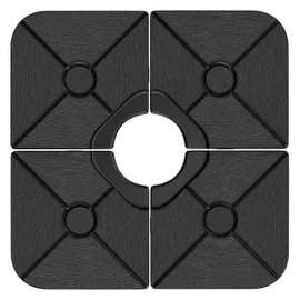 KANAGAWA 4-Piece 200lb Umbrella Base Outdoor Umbrella Stand Easy-Fill Square Shaped Cantilever Offset Filled with Water or Sand for Garden, Backyard and Poolside