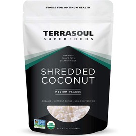 Terrasoul Superfoods Organic Coconut Flakes, 1 Lb - Medium Flakes | Unsweetened | Perfect for Baking