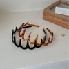 Set of 2 Leopard Print Hair Combs with Zigzag Teeth