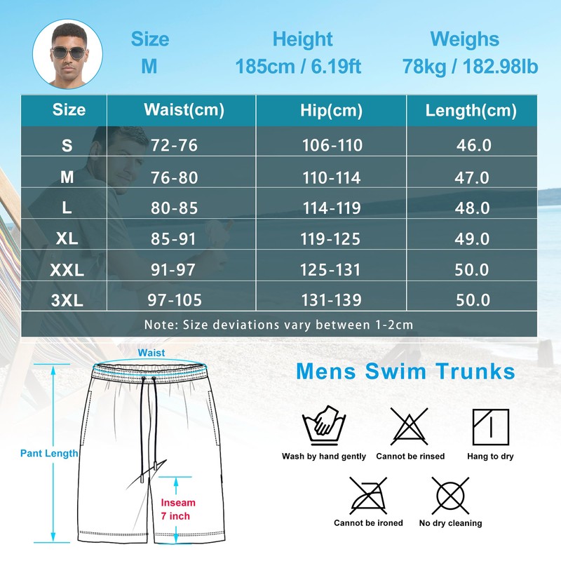 Atforna Men's Long 2-in-1 Swimming Shorts with Compression Quick-Drying Breathable