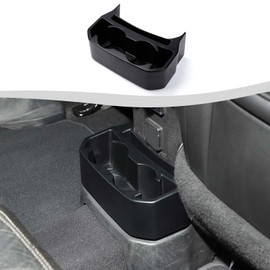 SQQP Rear Cup Holder Fit for 2018-2025 Jeep Wrangler JL JLU & Gladiator JT, Rear Seat Storage Box Tray Organizer Floor Console Mounted Drink Holder