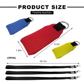 MUQIDA 3PCS Floating Neoprene Boat Keychain, Floatable Foam Key Fob with Lanyard, Waterproof Key Chain for Water Sports