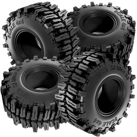 STMU 4PCS 2.2inch RC Crawler Tires OD 5.12inch * 2.17inch Compatible for most 1:10th RC crawlers cars, Axial SCX10,SCX10-II,TRX4,D90. (2.2TIERS)