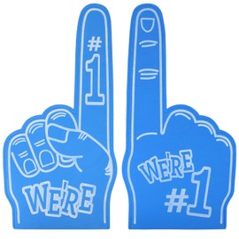LALASTYLE 2PCS Foam Finger, Giant Foam Fingers Gladiator, Number 1 Fan Foam Finger for Sports Event, Big Foam Hand Gloves Party Favors For Cheering (Blue)