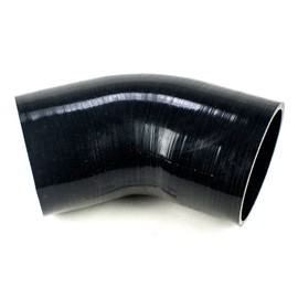 Squirrelly 3.5" Inch Elbow Silicone Black Coupler 3 Layers of Polyester Reinforcement Suitable 45 Degree Turbo Intake Intercooler Pipe