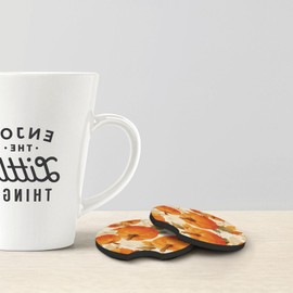 Car Coasters 2 Pack Fall Watercolor Pumpkins Printing Durable and Stylish| Waterproof, Easy to Clean | Practical Car Accessories