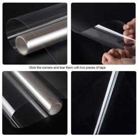 Clear Security and Safety Window Film Shatterproof Adhesive UV Blocking Explosion-Proof Glass Protective Vinyl for Home and Office, 2mil, 0.05mm, 24Inch x 10Feet