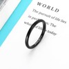 Cloyo 2mm Black Polished Dome Tungsten Ring for Women Stacking