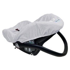 ANDY & HELEN Terry Cloth Cover for Baby Car Seats Embroidered Practical and Comfortable to Cover with Elastic on All Standard Baby Car Seats - Grey