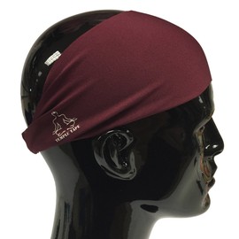 Temple Tape Headbands for Men and Women - Mens Sweatband & Sports Headband Moisture Wicking Workout Sweatbands for Running, Cross Training, Yoga and Bike Helmet Friendly - Burgundy