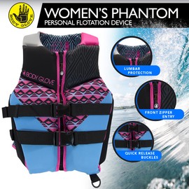 Body Glove Women’s Phantom USCGA Life Jacket PFD-BLU/PNK2-L– Large