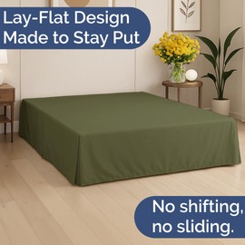Pleated Bed Skirt Full Size - 3 Sided Pleated Bed Skirt Full - Ultra-Soft, Easy Fit with 18 Inch Tailored Drop - Hotel Quality, Wrinkle & Fade Resistant - for Women, Men, Kids and Teens - Sage Green