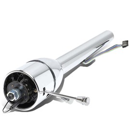 BST BSSP 30" Manual Steering Column Chrome Column Tilt W/ 9 Hole Wheel Adapter NO Key for Universal GM Hot Rod Floor Shift Column Black