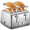 Toaster 4 Slice, Extra Wide Slots, Stainless Steel with High