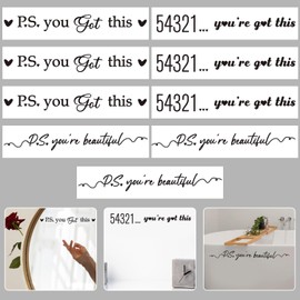 ACRNIGHEET 9PCS You Got This Mirror Sticker Wall Decal, Inspirational Quote Vinyl Mirror Decals for Bathroom Bedroom Decor, Motivational Positive Word Decal Peel and Stick, Mirror Decals Office Art