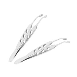 IWOWHERO 2pcs Professional Eyelid Treatment Tool Stainless Steel Tweezers Multifunctional for Eye Health Easy to Use