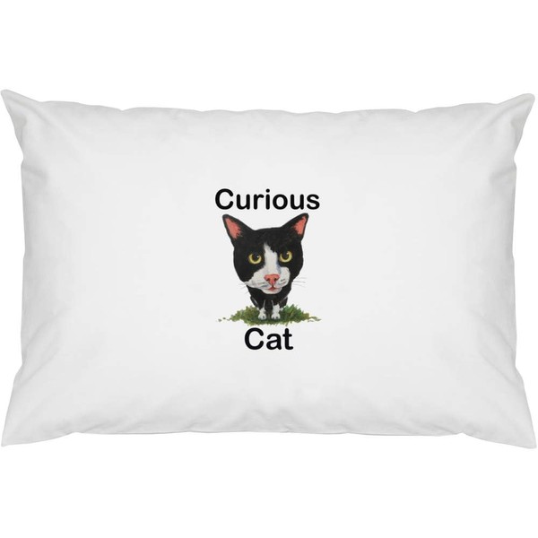 Azeeda 2 x 'Curious Cat' Cotton Pillow Cases (PW00044742)