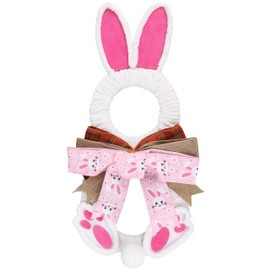 20 Inch Easter Bunny Wreath for Front Door Home and Garden Spring Rabbit Wreath Decor