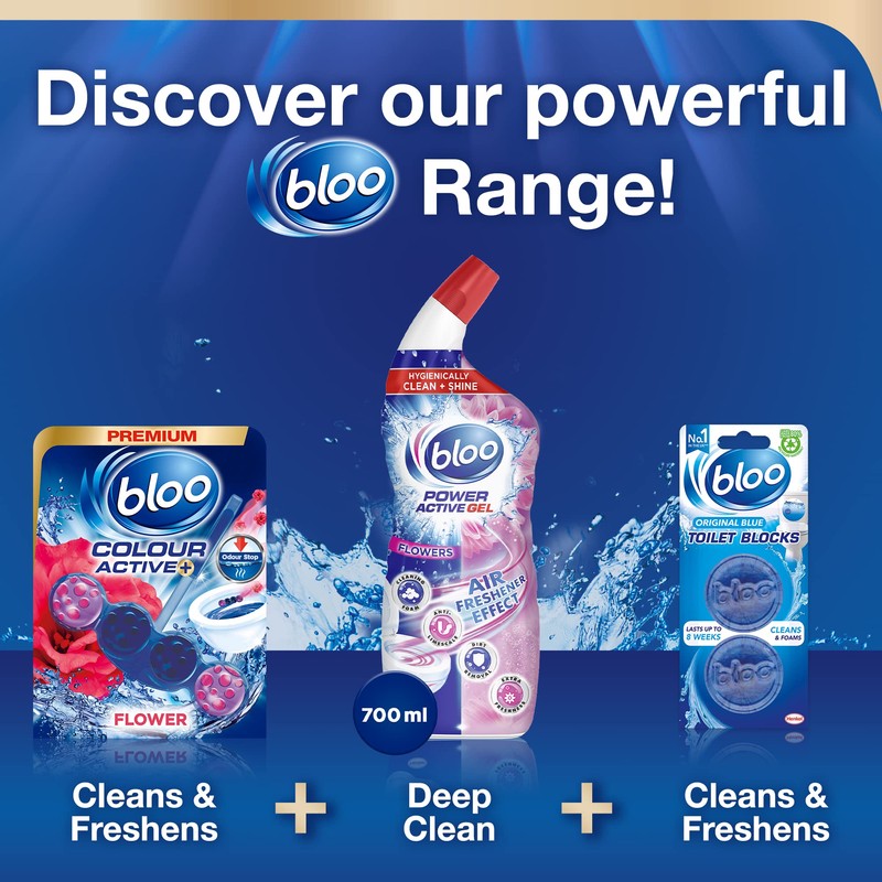Bloo Colour Active Fresh Flowers Toilet Rim Block, 50g