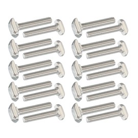 PATIKIL M6 x 35 mm Thread T-Slot Bolts, 20 Pcs Drop-in Bolt Hammer Head T-Bolt Standard 8 mm Sliding Screw Stud for 30 Series Aluminum Extrusion Profile, Silver
