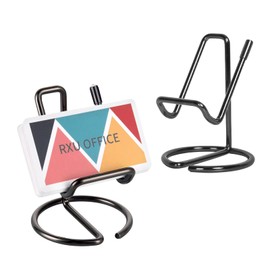 Soporte de Exhibición de Tarjetas de Visita, Soporte del teléfono móvil de Metal Adecuado para Accesorios comerciales Modernos. (Negro)