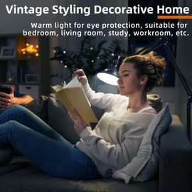 Hypool Desk Lamp w/A19 E26 LED Bulb for Home Office Eye-Caring Metal Extra Tall Swing Arm High Intensity Clamp Flexible Gooseneck Side Table Working Reading Computer Workbench 5000K White Light