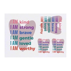 4 x 'I Am' Temporary Tattoos - Water Resistant, Skin-Safe, Non-Toxic Transfers, Mixed Sizes (TO00078956)