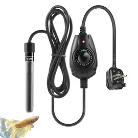 PYPABL Super Mini Aquarium Heater 15W 25W 35W, Submersible Nano Fish Tank Heater with External Controller, Adjustable Heater for 1-35L Small Fish Tank, Betta Heater for Fish Bowls (15W)