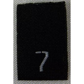 Sean Label 100 PCS BLACK WOVEN SEWING CLOTHING LABELS, SIZE TAGS - SIZE 7 - SEVEN