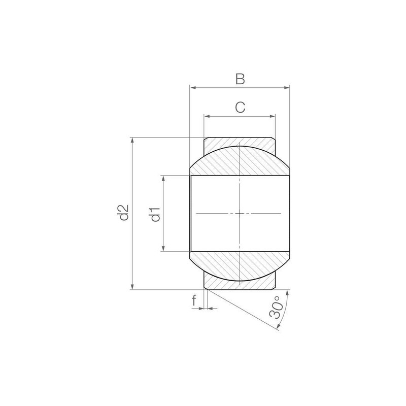 Spherical Bearing: KGLM - Left-Hand Thread KGLM-03 / Diameter D1