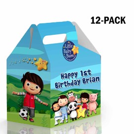 Little Baby Bum Candy Gable Box for Birthday Party Favors 12 Pack - 4.4x4.5in (Blue)