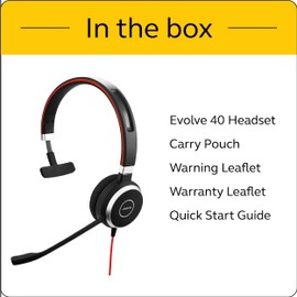 Jabra Evolve 40 MS Mono Auriculares Alámbrico Diadema Oficina/Centro de Llamadas Negro