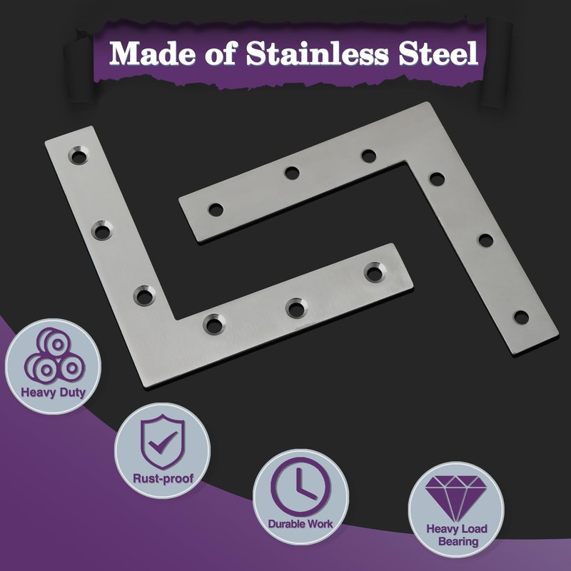 Alise L Flat Brackets,Corner Bracket Corner Brace Mending Plate Repair