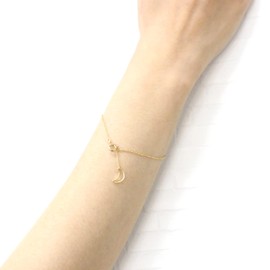 2-Way putisuta- & Crescent Moon Bracelet [Skin-friendly Nickel Free] Silver (V4265 – R)