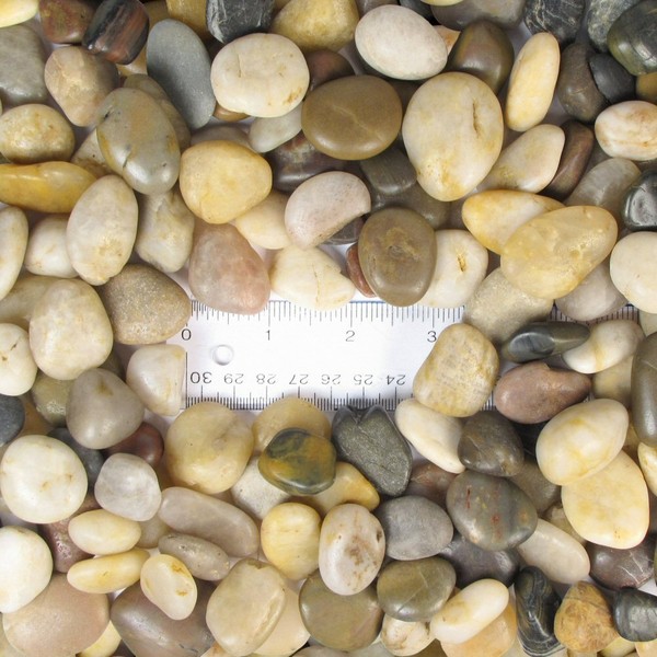 JM BAMBOO Natural Polished Mixed Color Stones Small, total weight approximately 5 pounds, average size 0.5" - 0.75"