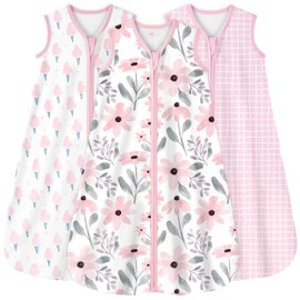 Yoofoss Baby Sleep Sack 12-18 Months 0.5 Tog Wearable Blanket for Baby, 3 Pack 100% Cotton Infant Toddler Sleeping Sack 2-Way Zipper Lightweight Sleep Sack
