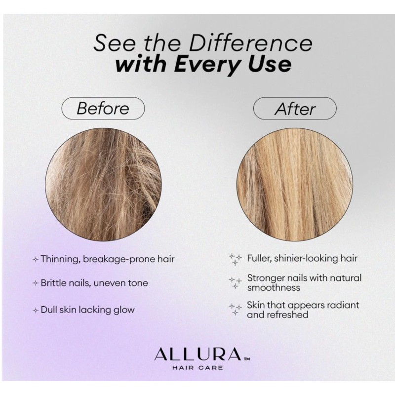 allura Hair Skin and Nails Vitamins for Women –Extra Strength