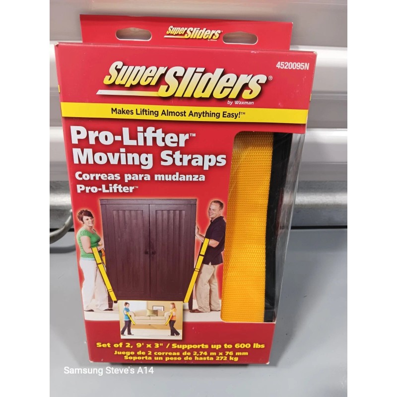 Super SLIDERS Set Of 2, 9ft Pro-Lifter Moving Straps Supports