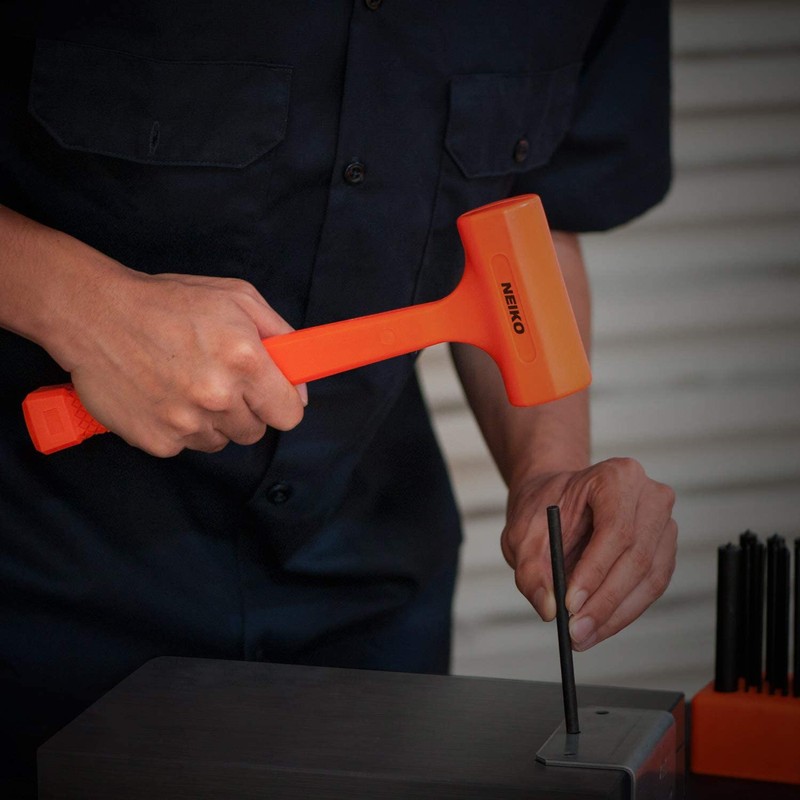 NEIKO 02847A 2 LB Dead Blow Hammer, Neon Orange |