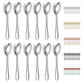 Evanda Tea Spoon, 12 x 14 cm, Stainless Steel Coffee Spoon, Espresso Spoon, Dessert Spoon, Small Spoon, Cutlery for Tea, Coffee, Dessert, Dishwasher Safe