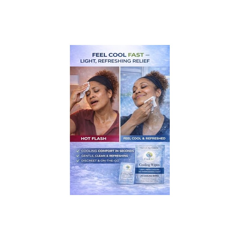 Gentle Cooling Wipes for Hot Flashes and Warm Weather