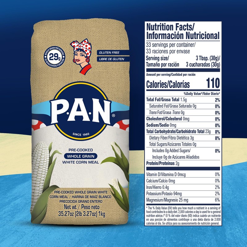 P.A.N. Whole Grain White Corn Meal – Pre-cooked Gluten Free