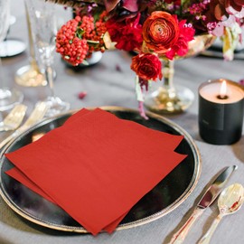 WXLDGHQ 300 Count Red Cocktail Napkins,2-Ply Red Paper Napkins,Disposable Red Beverage Napkins for Bar,Weddings, Birthday,Party