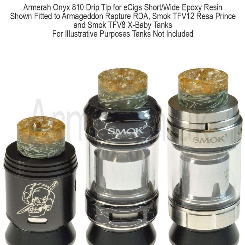 Armerah Onyx 810 Drip Tip eCig Mouthpiece Short/Wide Epoxy Resin