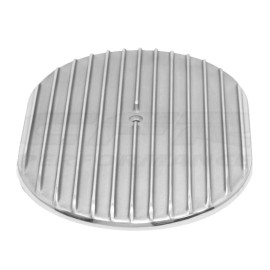 CFR Performance Aluminum 12" Oval Air Cleaner Top Finned Polished Fits 5 1/8" Carburetor Neck